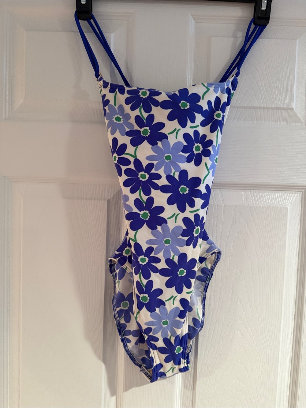 Floral Blue One-Piece Swimsuit - Women's